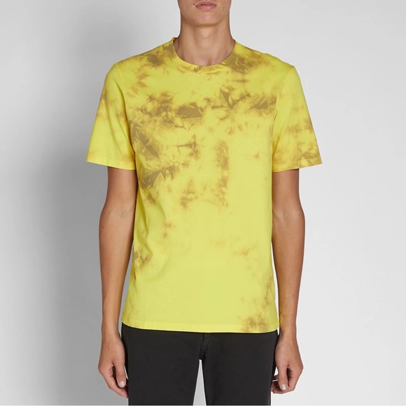 Helmut Lang yellow camel tie dye dart back t shirt - Picture 7 of 9